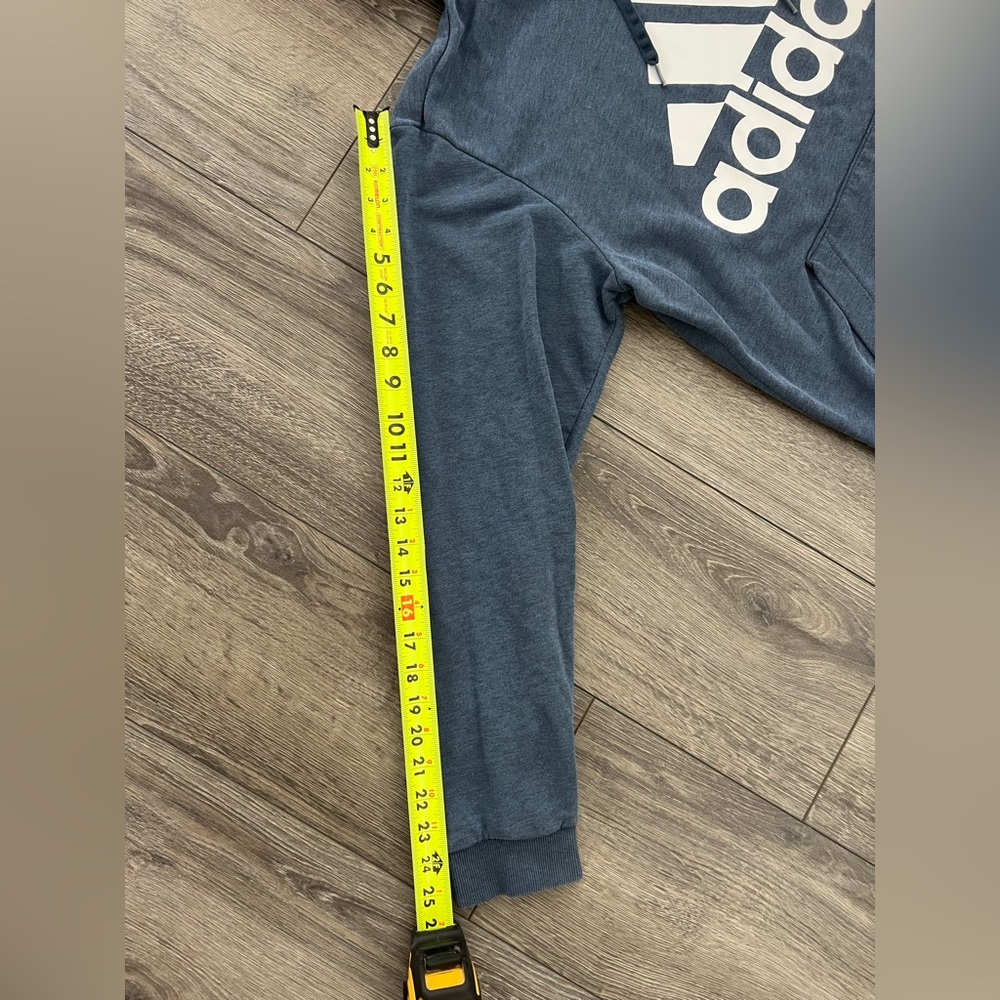 Adidas Men's Charcoal Blue Hoodie Large - Picture 3 of 6